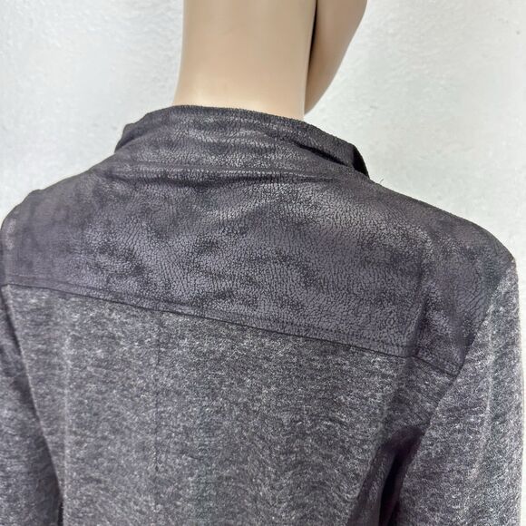 Miilla Mix Media Zip Front Black Moto Jacket NWT Stitch fix S Soft Goth Metal - Picture 7 of 8